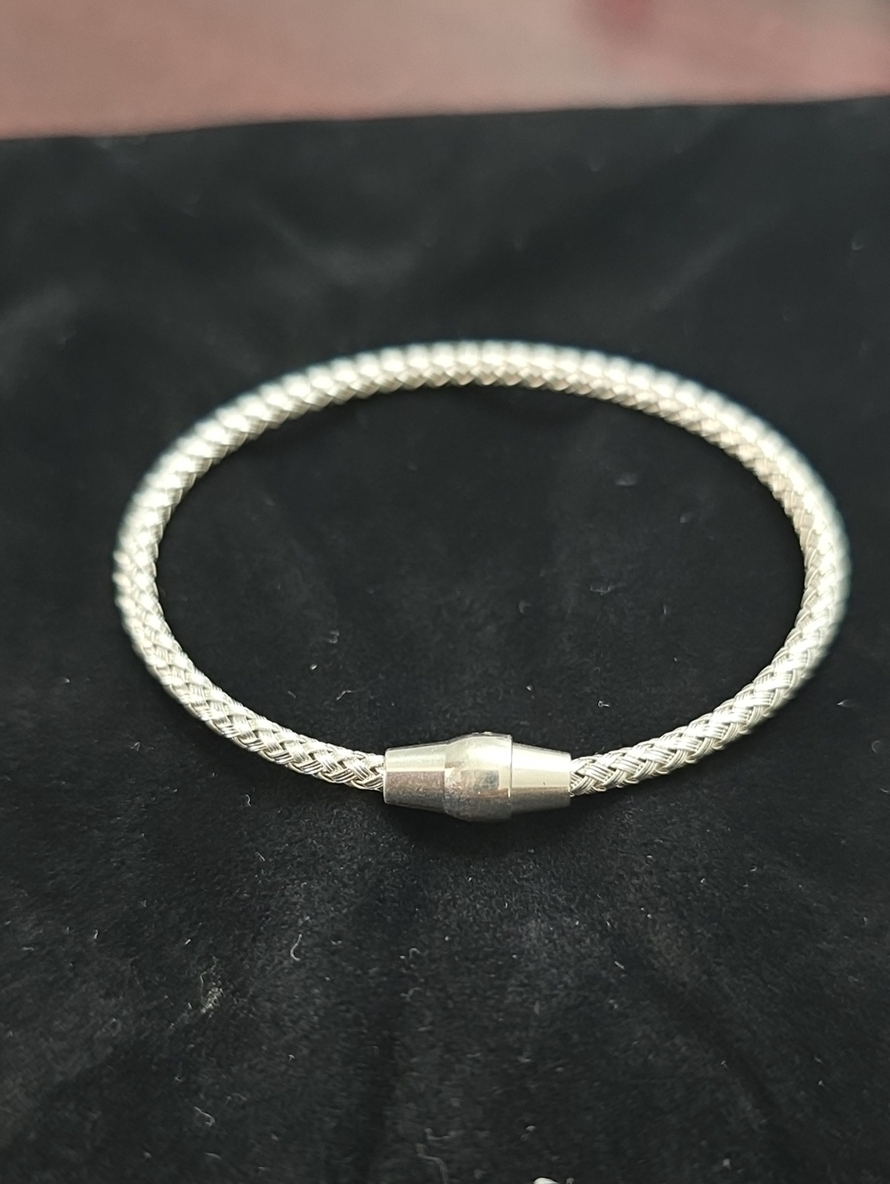 Sterling Silver Braided Chain Bracelet - Silver